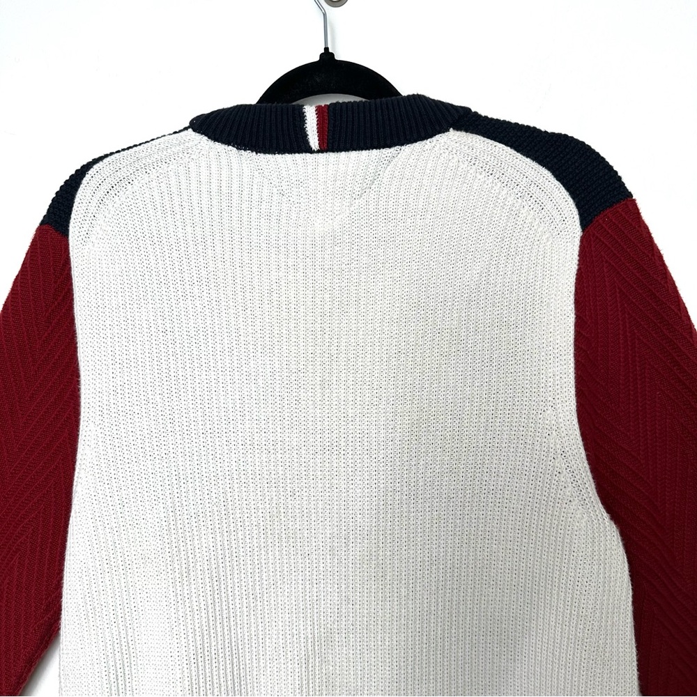 Tommy Hilfiger Retro Flag Colour Block Preppy Collegiate Cotton Sweater - Picture 10 of 12